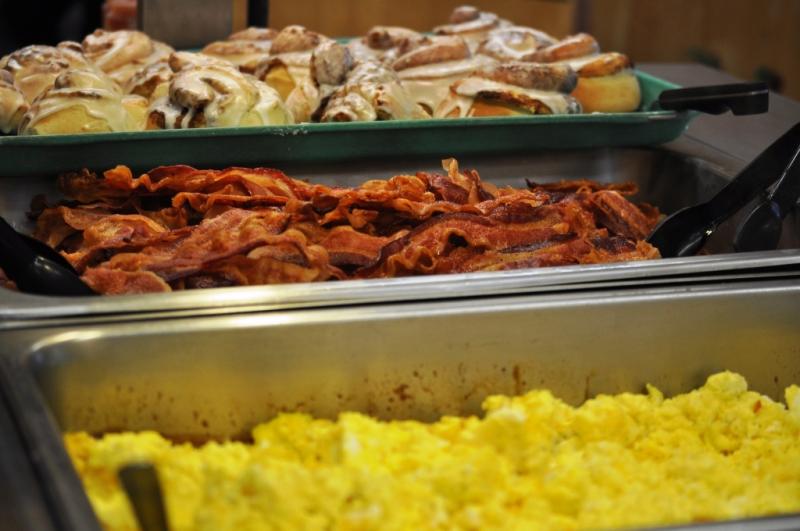 A selection of typical breakfast items served at Rocky Mountain Mennonite Camp.