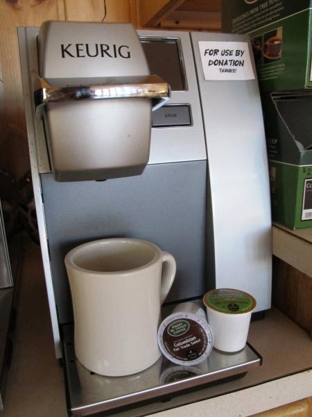 Keurig machine located in the Zurich room.